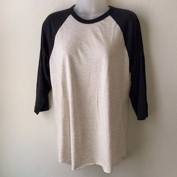 American Apparel M baseball jersey tee cream/gray - Picture 8 of 8